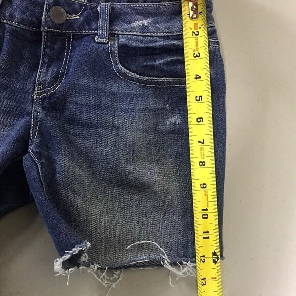 Mossimo Women's Distressed Cutoff Denim Shorts Size 3 Frayed Hem 28x5 Low Rise - Picture 7 of 10